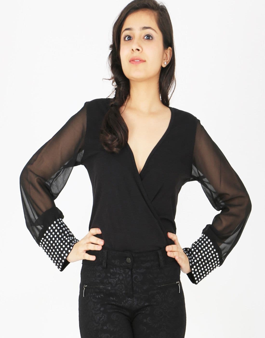 Schwof Party Full Sleeve Solid Women's Top
