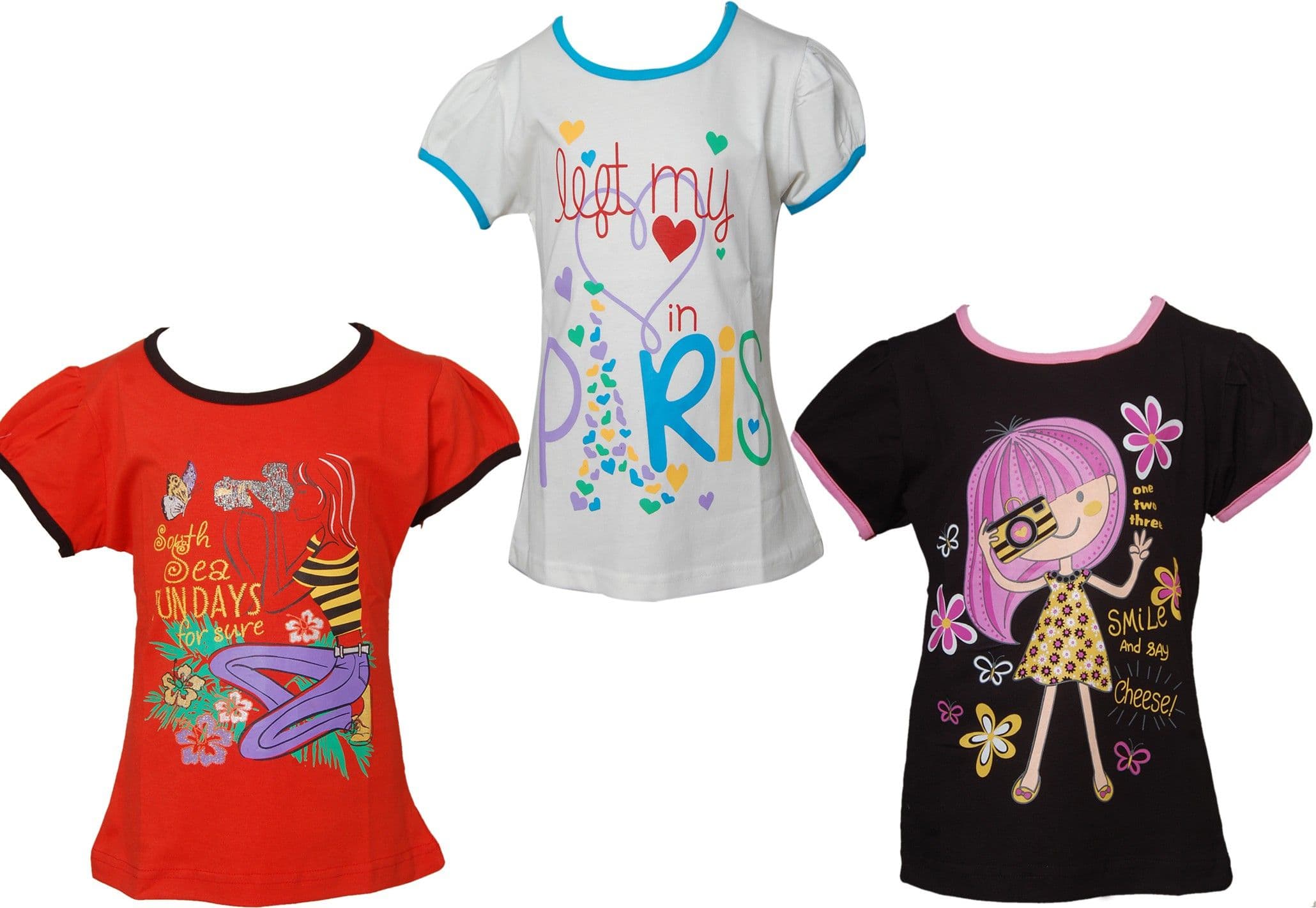 Little Star Casual Short Sleeve Printed Girl's Top