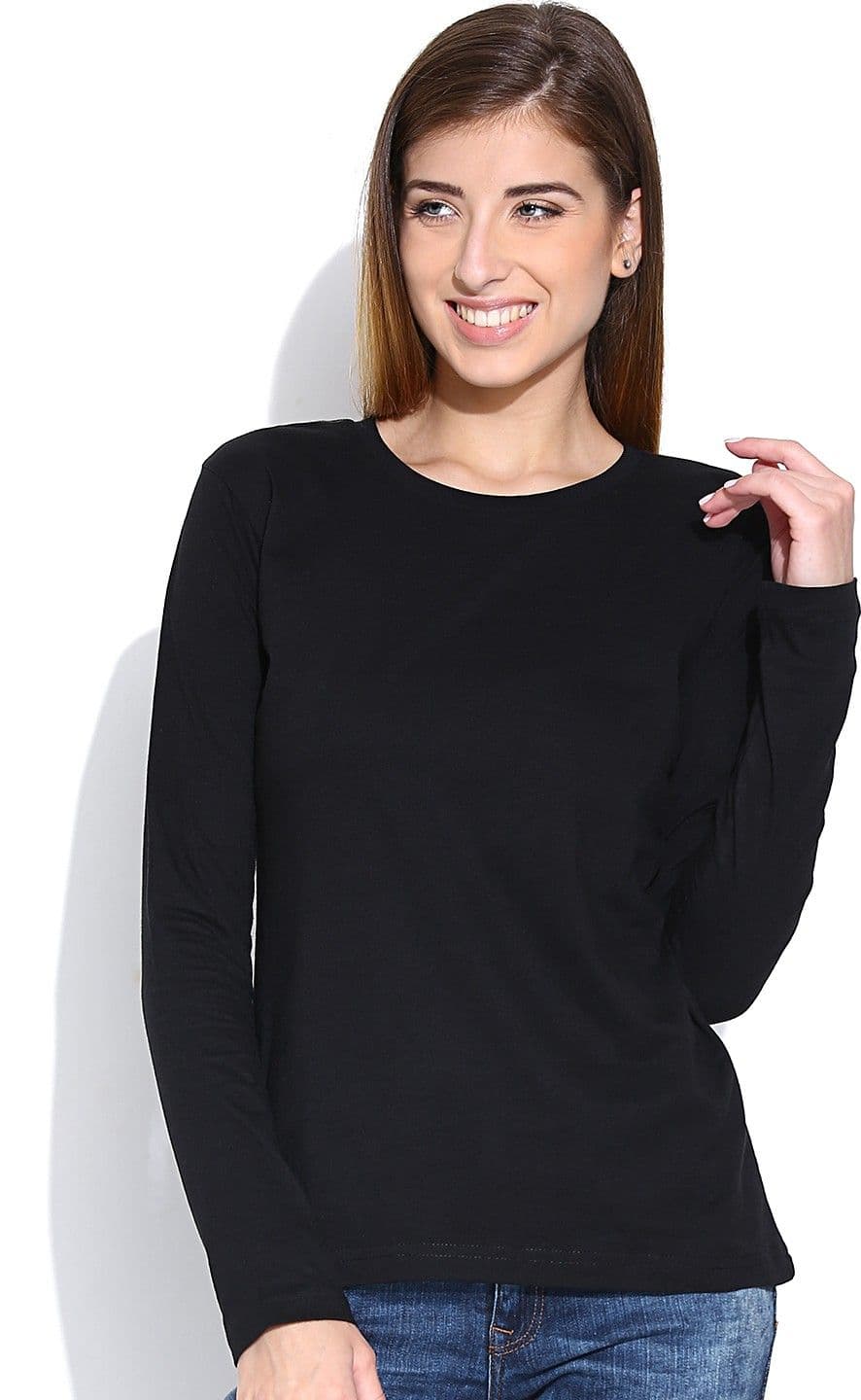 Happy Hippie Casual Full Sleeve Solid Women's Top