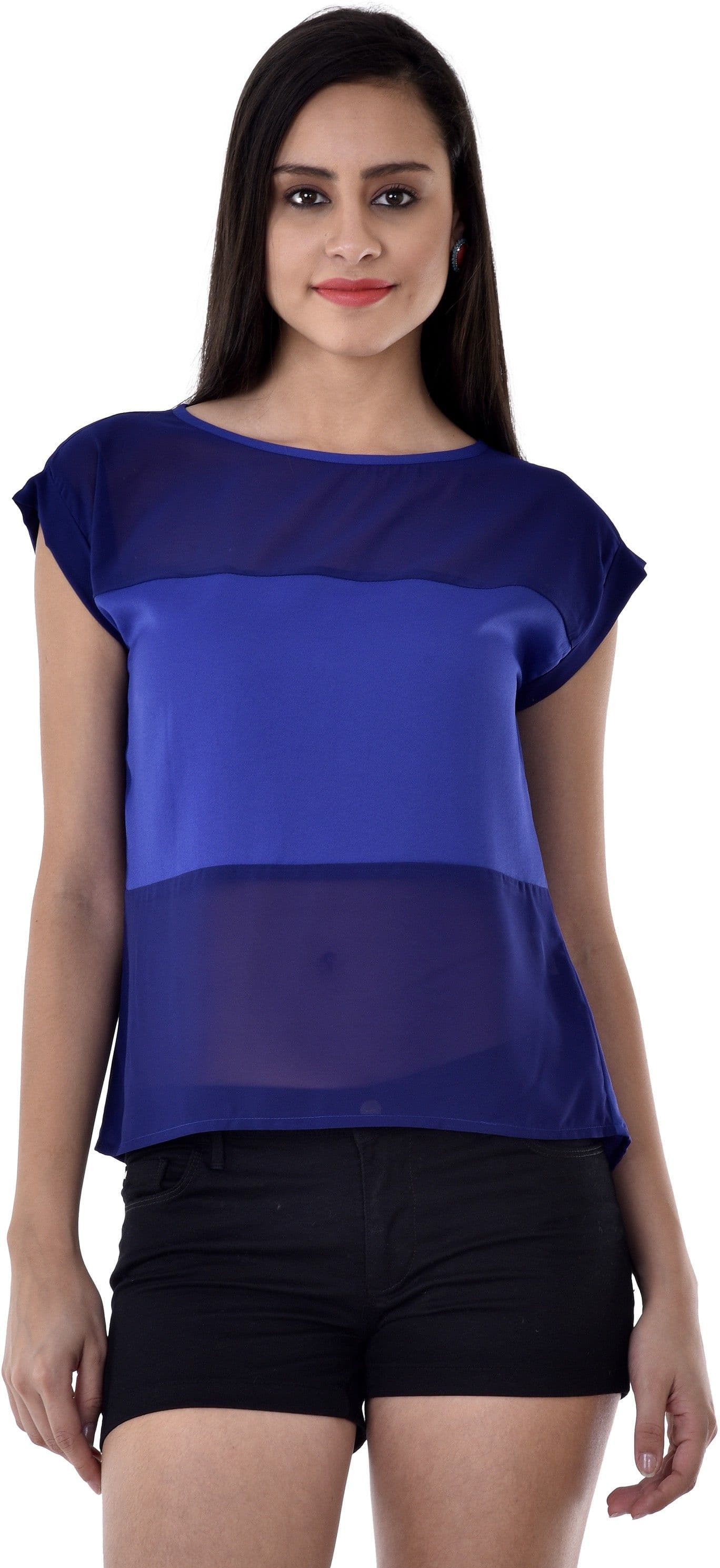 Colors Couture Casual Short Sleeve Printed Women's Top