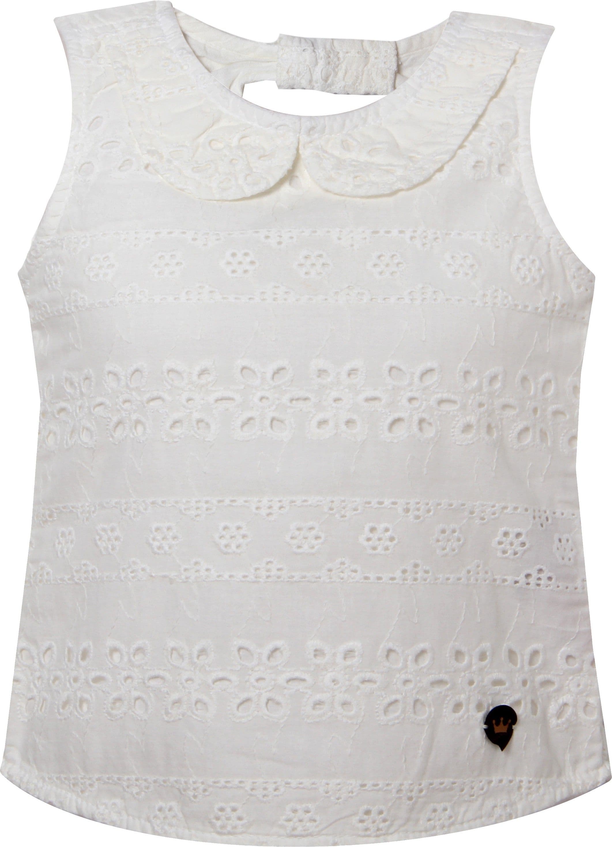 VITAMINS Casual Sleeveless Embellished Baby Girl's Top