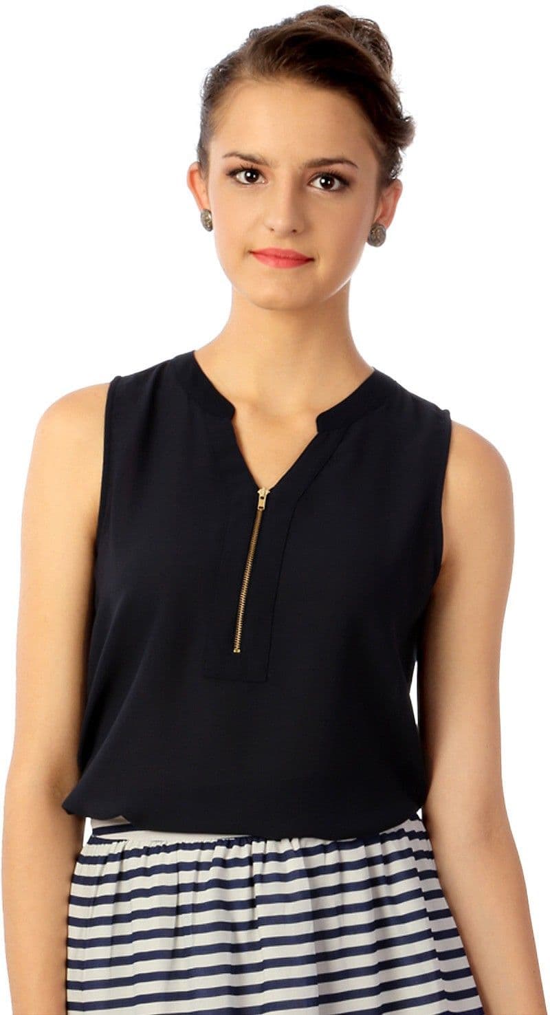 Van Heusen Casual Sleeveless Solid Women's Top