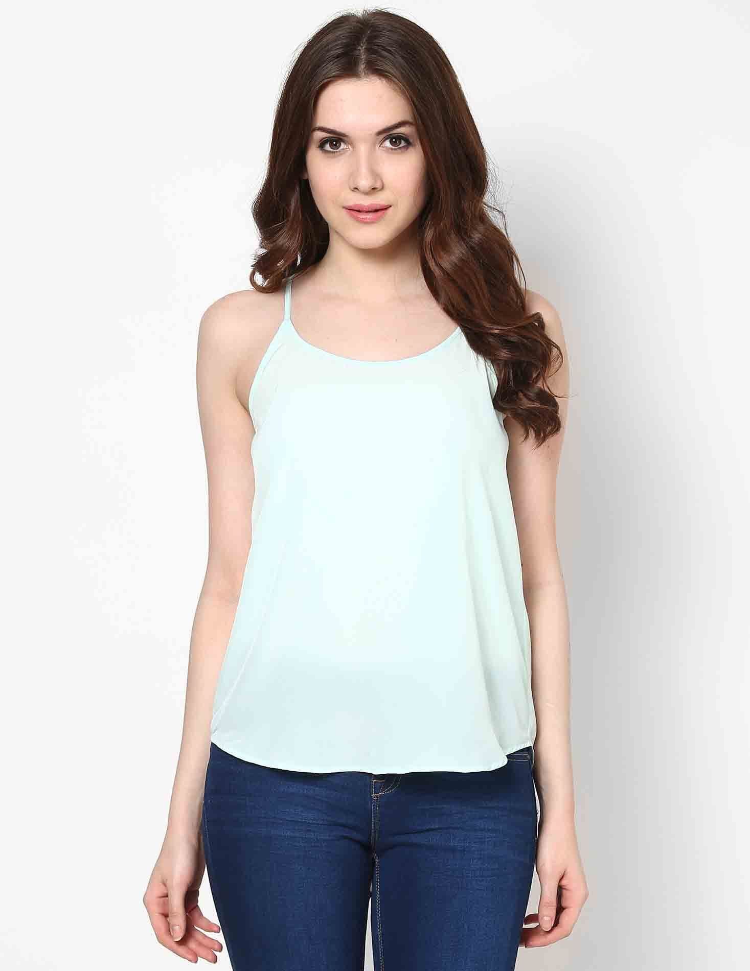 Femella Casual Sleeveless Solid Women's Top